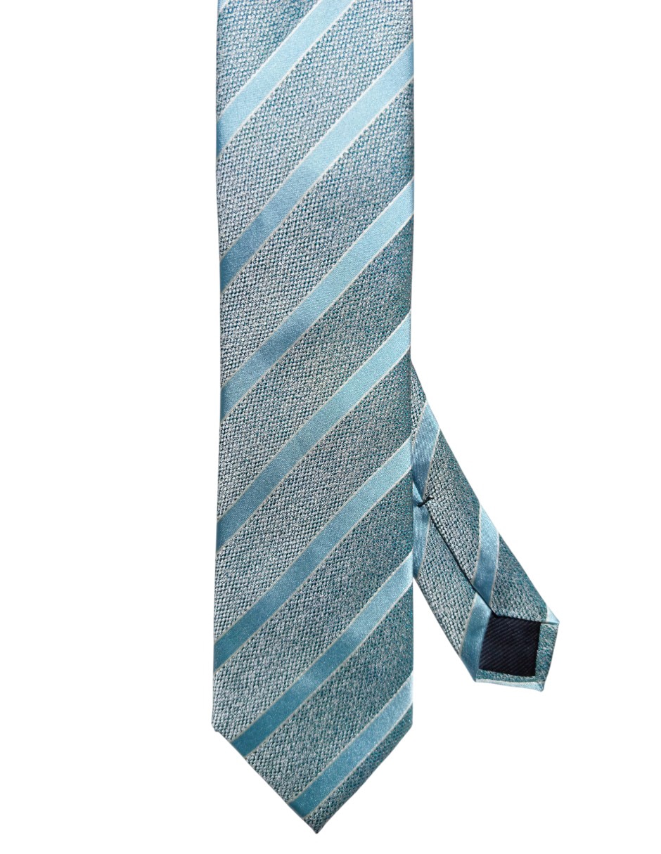 Corbata regular de seda estampado a rayas para hombre