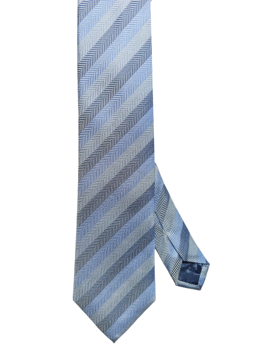 Corbata regular de seda estampado a rayas para hombre