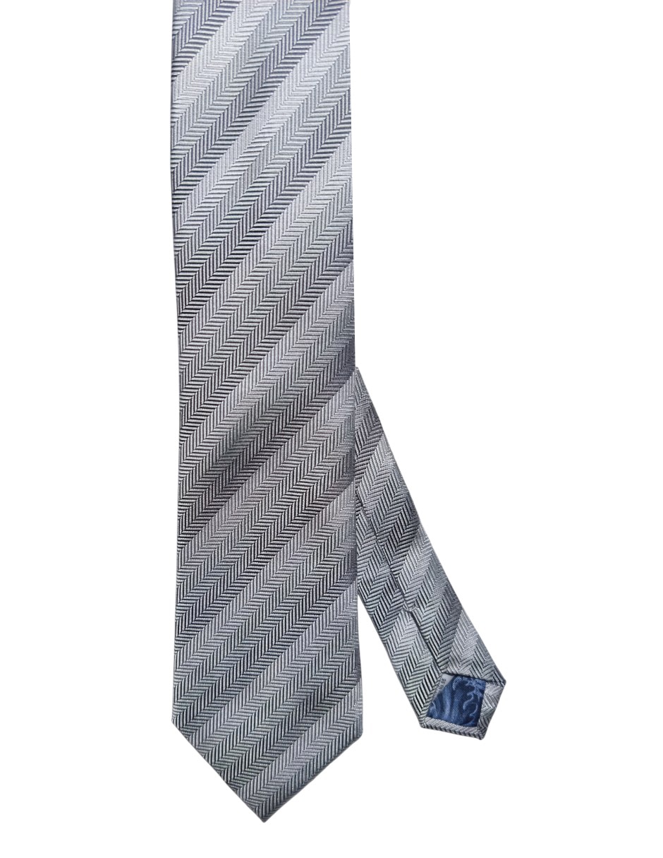 Corbata regular de seda estampado a rayas para hombre