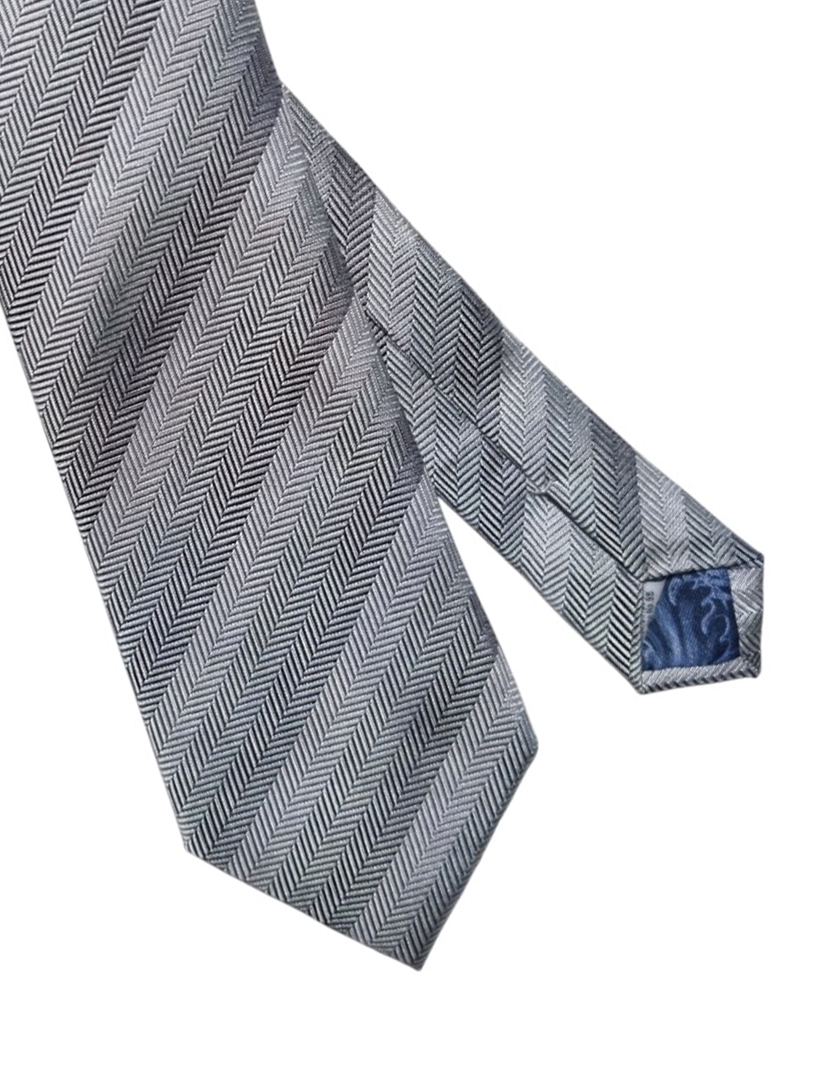 Corbata regular de seda estampado a rayas para hombre 2