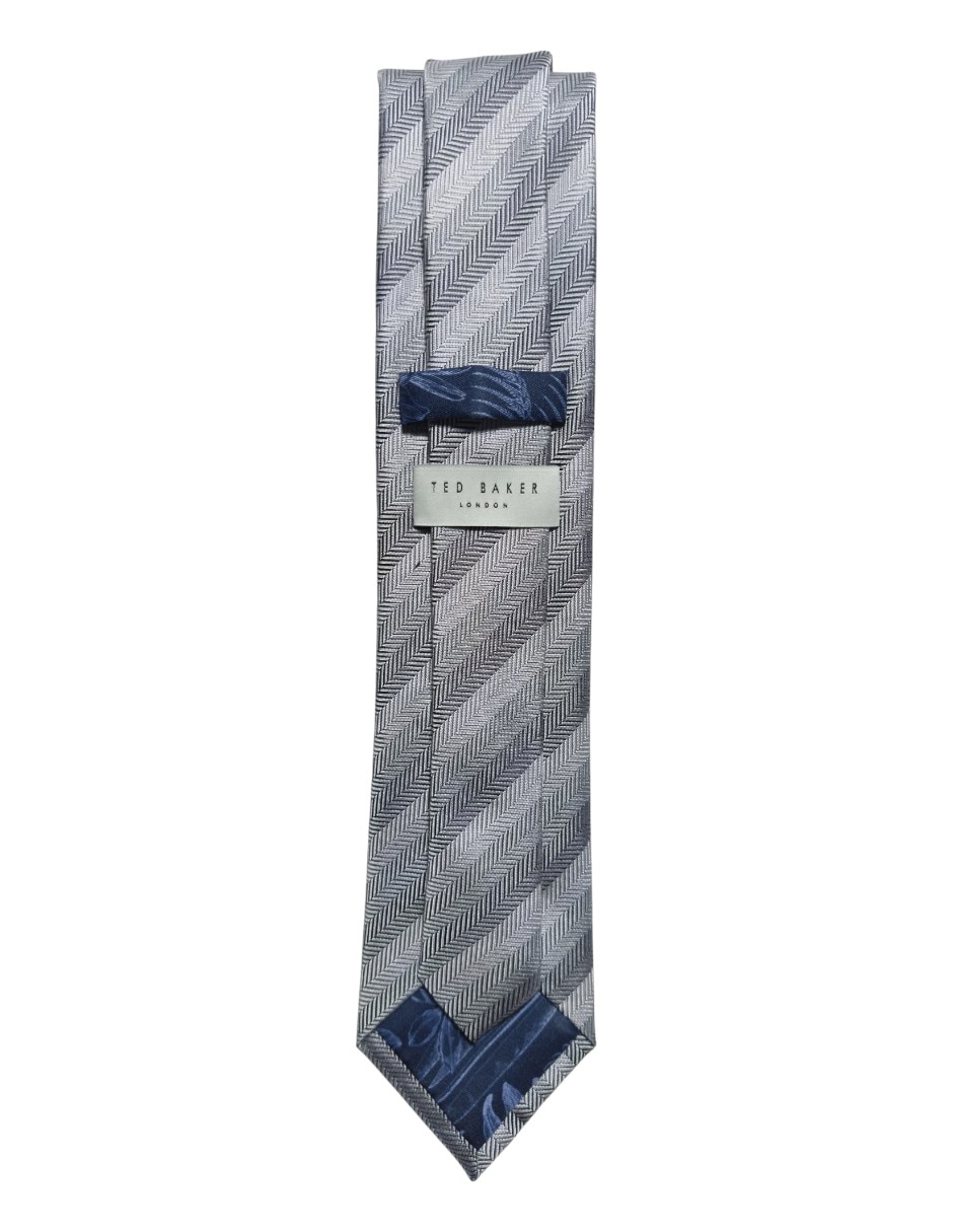 Corbata regular de seda estampado a rayas para hombre 3