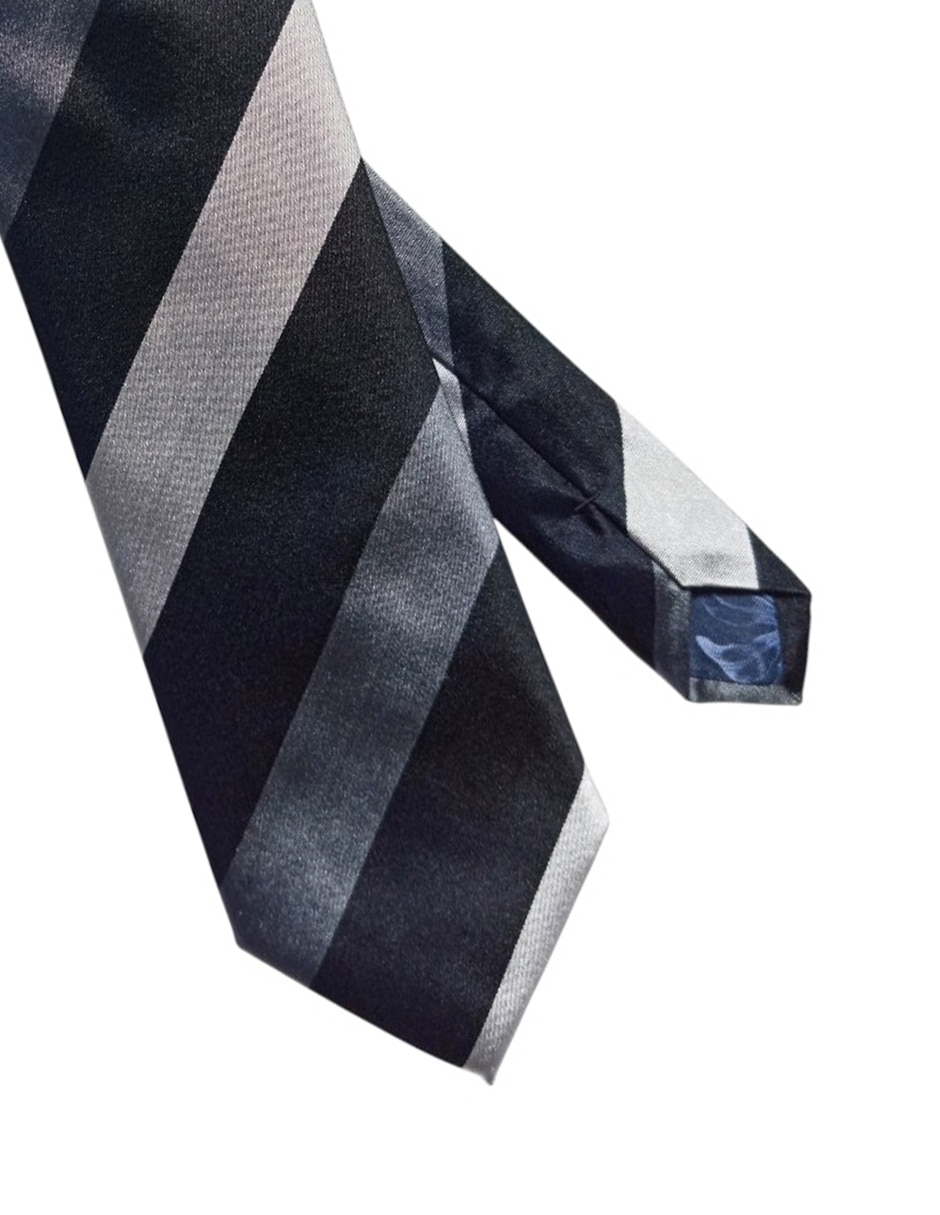 Corbata regular de seda estampado a rayas para hombre 2