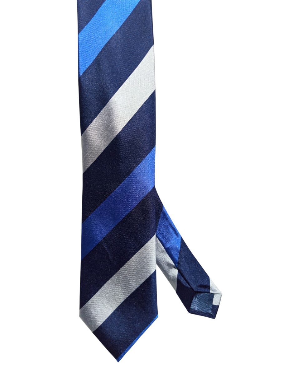Corbata regular de seda estampado a rayas para hombre