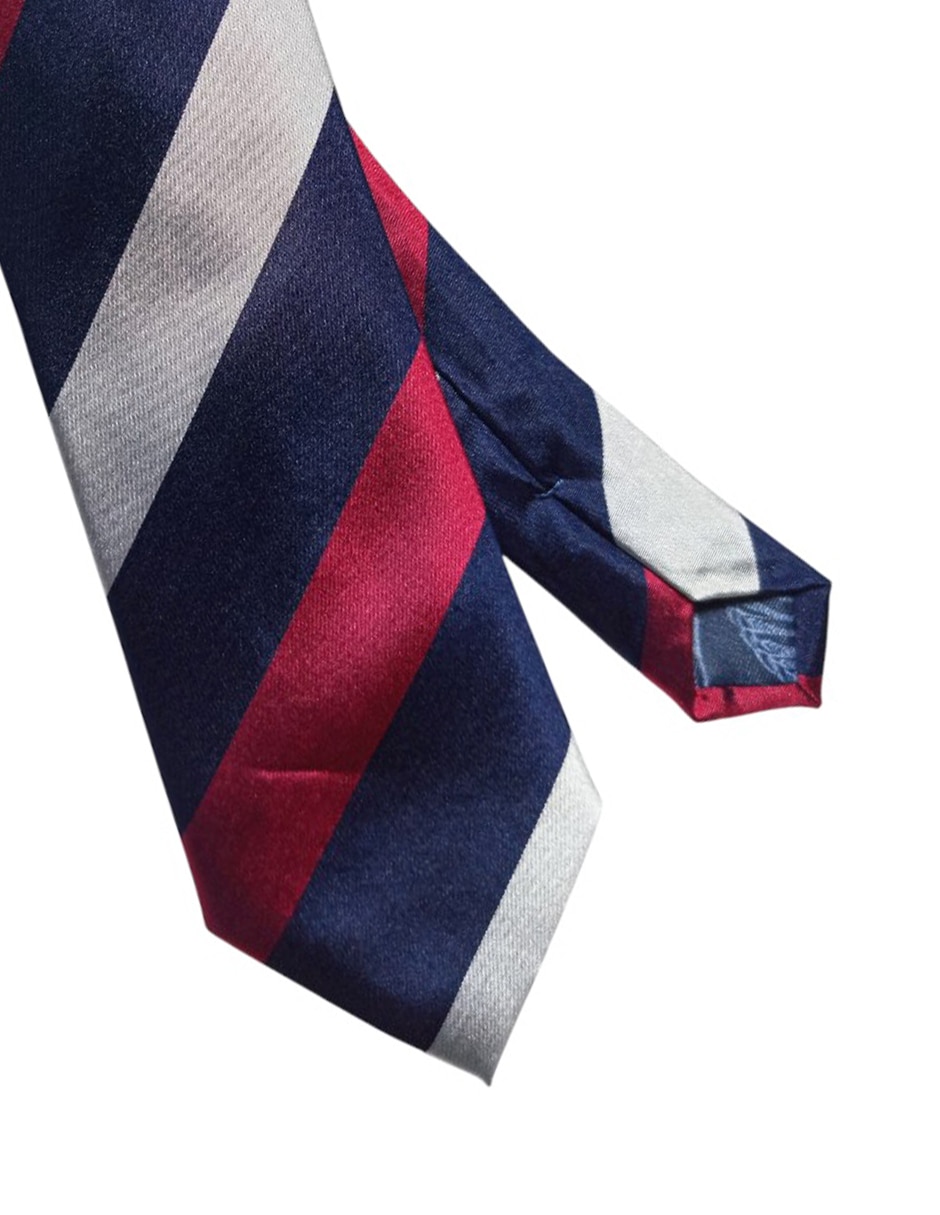 Corbata regular de seda estampado a rayas para hombre 2