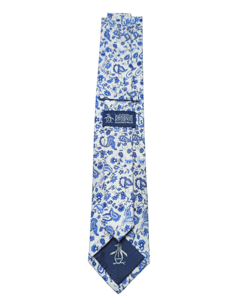Corbata regular de seda estampado floral para hombre 2
