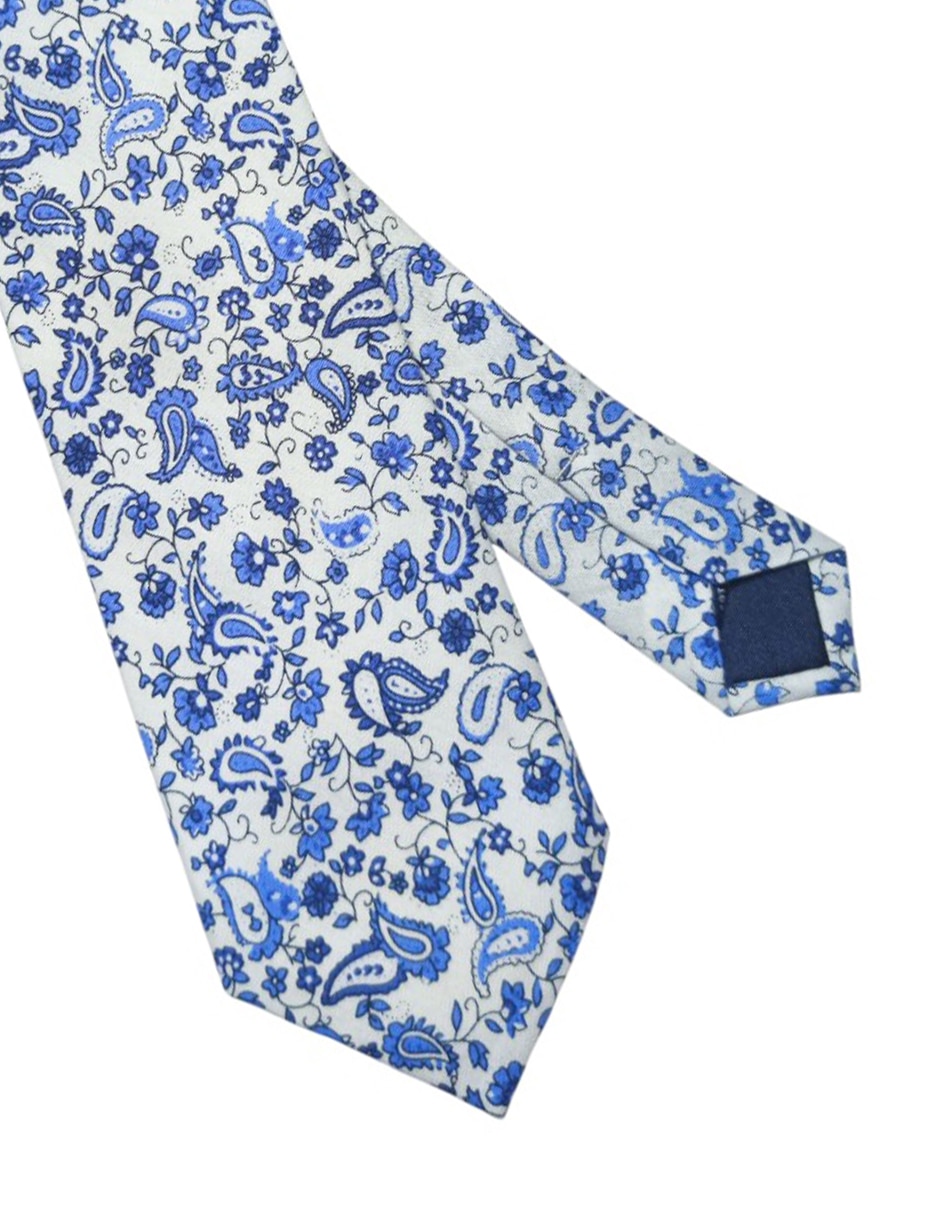 Corbata regular de seda estampado floral para hombre 3