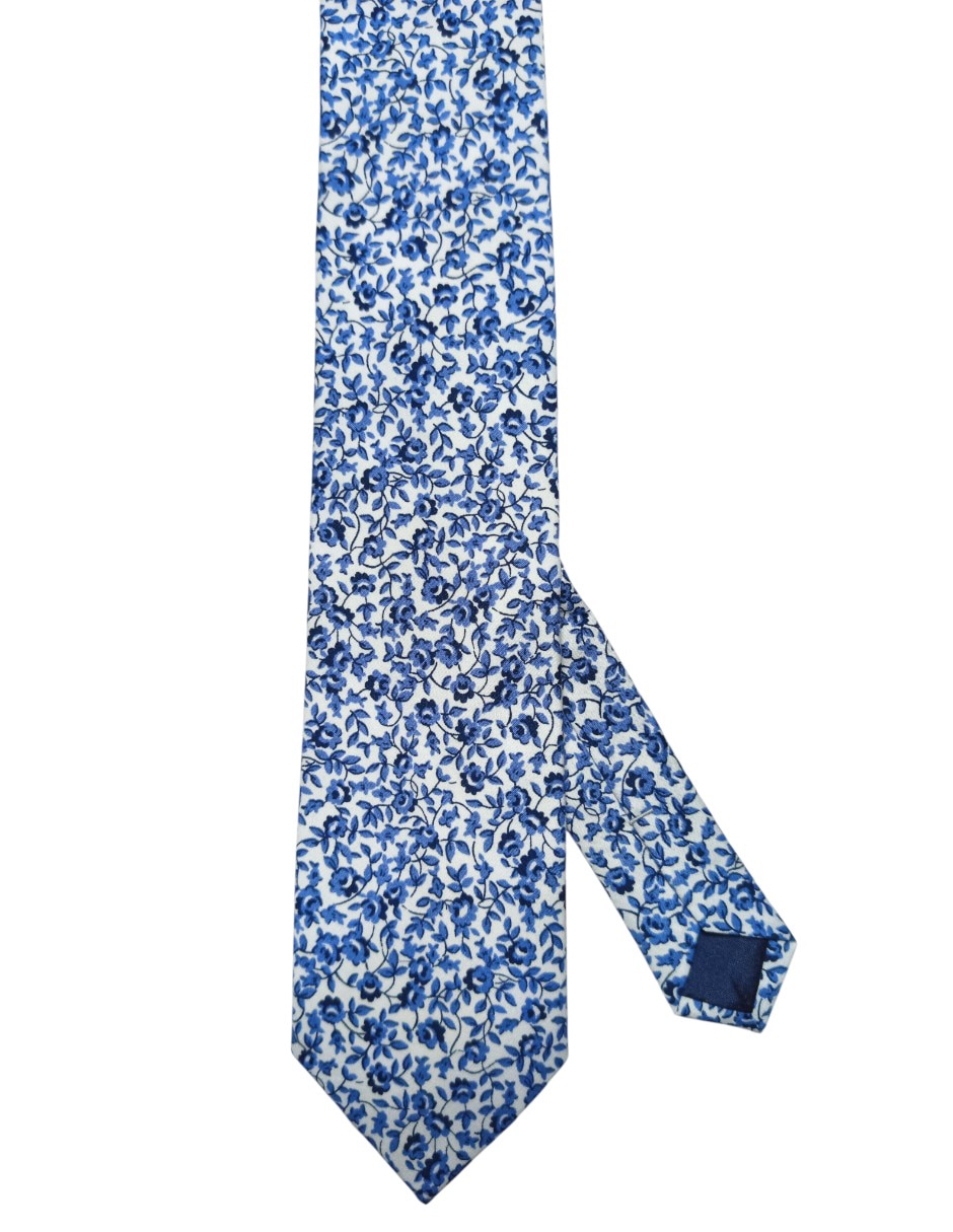 Corbata regular de seda estampado floral para hombre