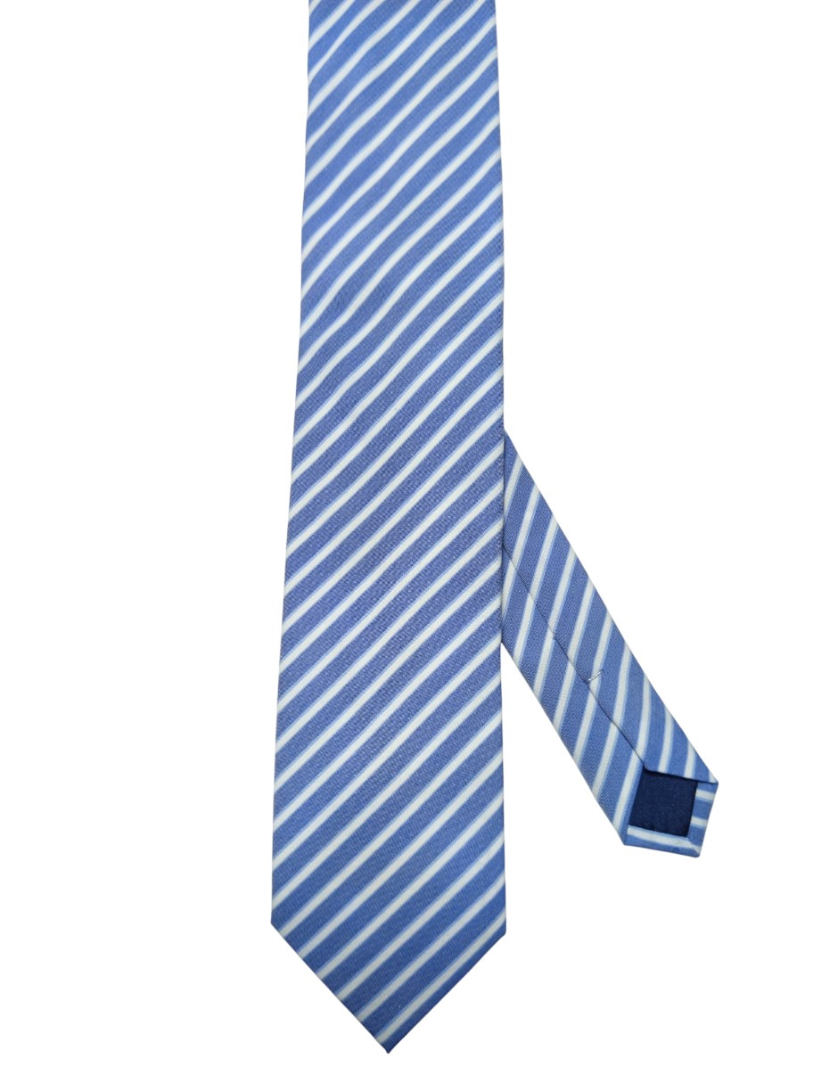 Corbata regular de seda estampado a rayas para hombre
