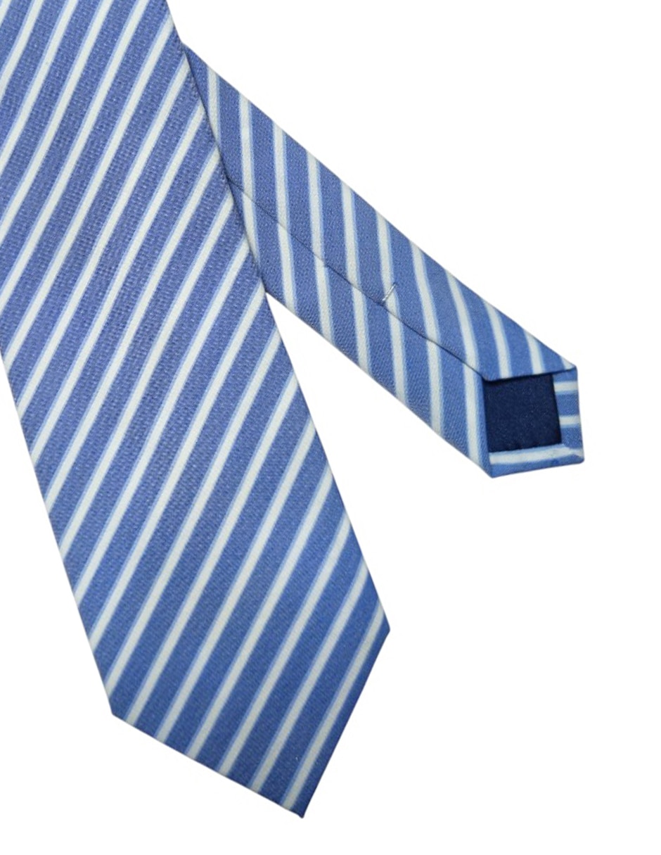 Corbata regular de seda estampado a rayas para hombre 3