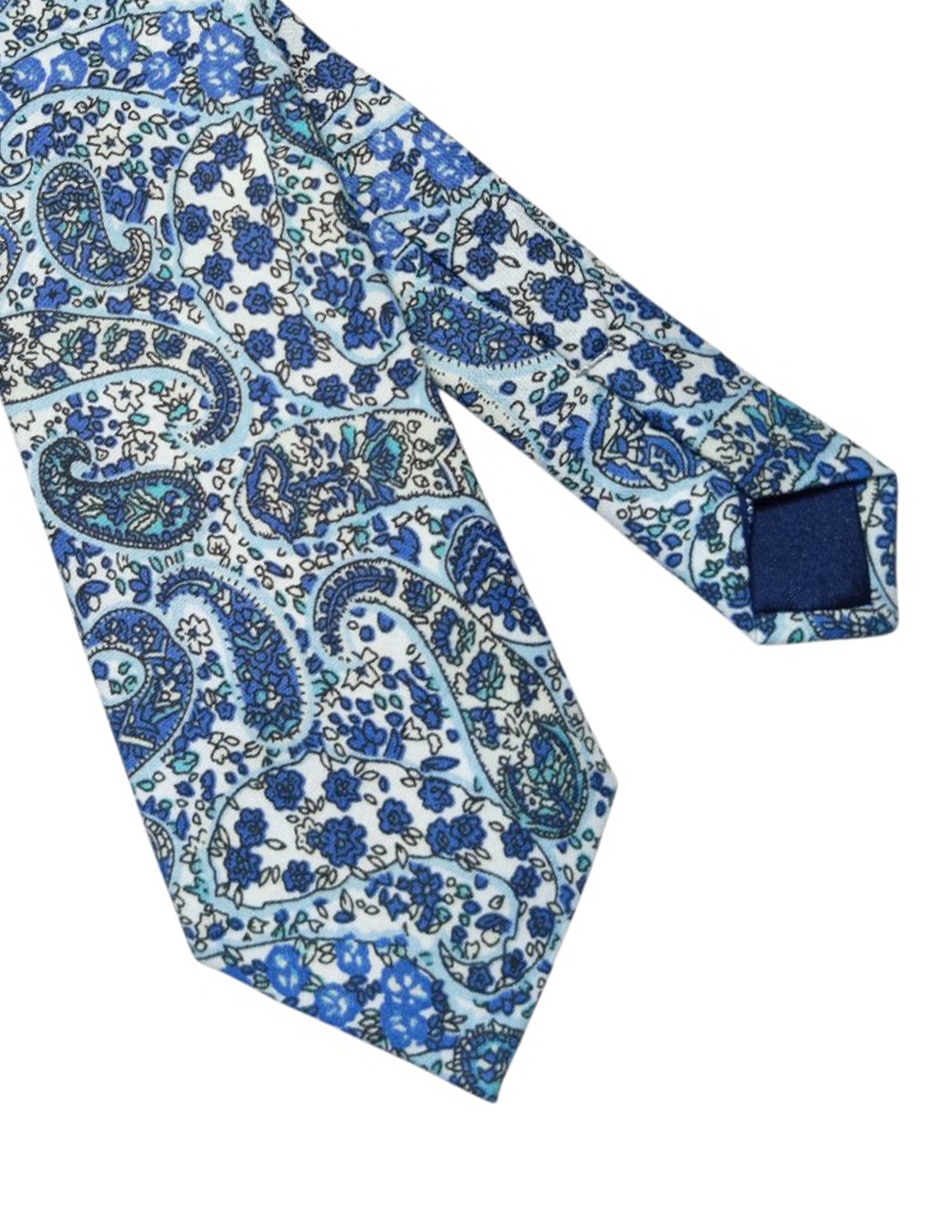 Corbata regular de seda estampado Paisley para hombre 3