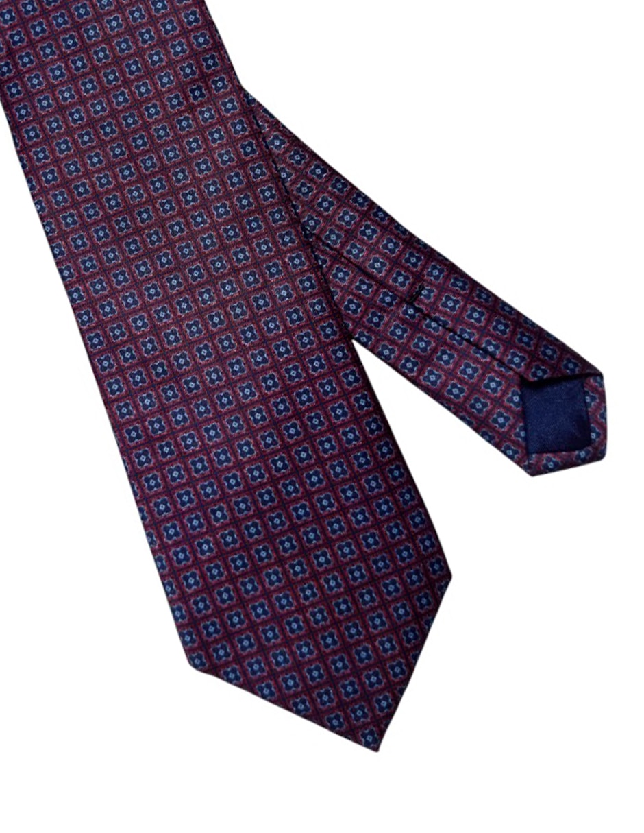Corbata regular de seda estampado geométrico para hombre 3
