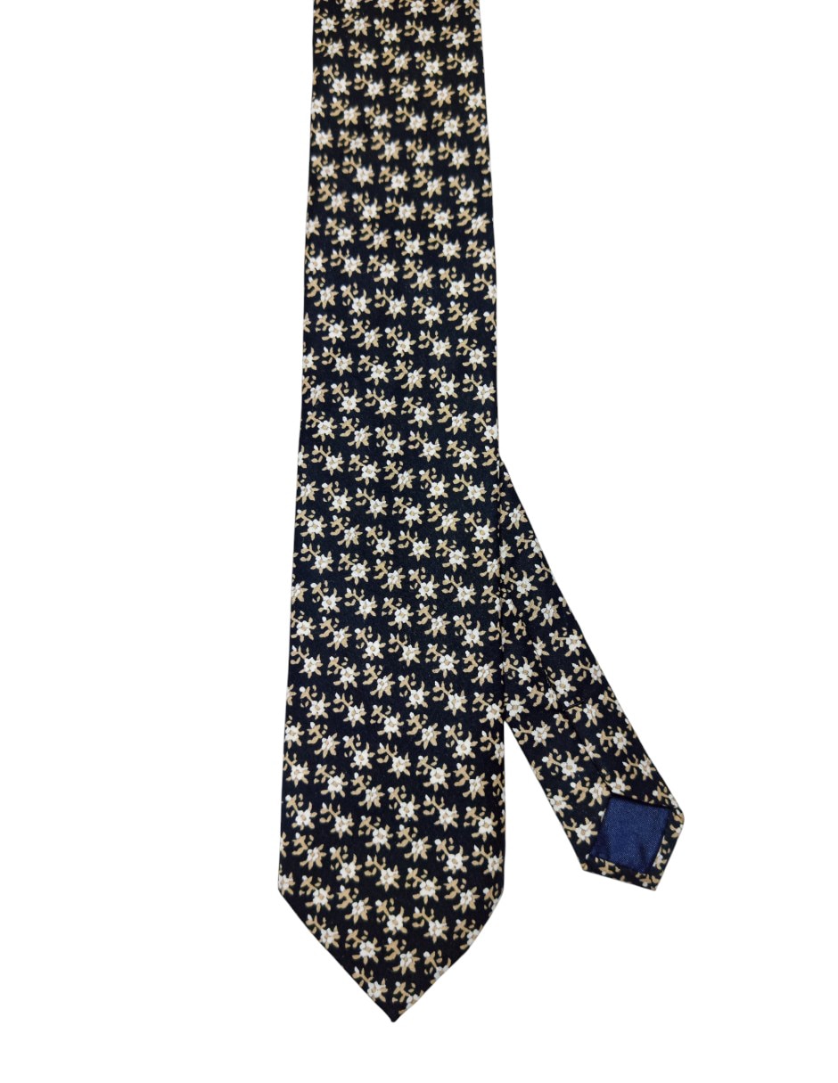 Corbata regular de seda estampado floral para hombre