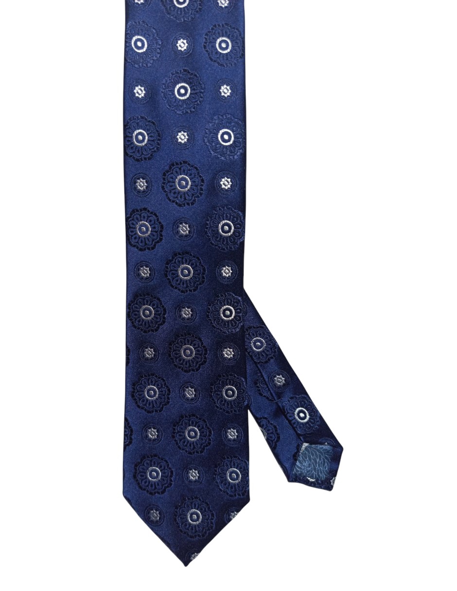 Corbata regular de seda estampado floral para hombre
