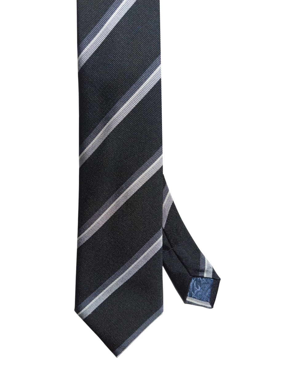 Corbata regular de seda estampado a rayas para hombre