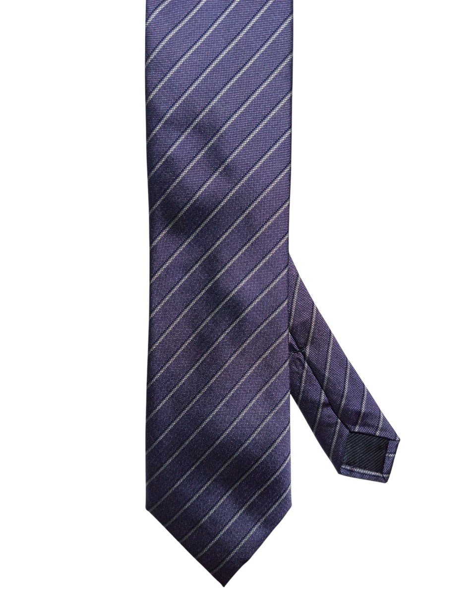 Corbata regular de seda estampado a rayas para hombre