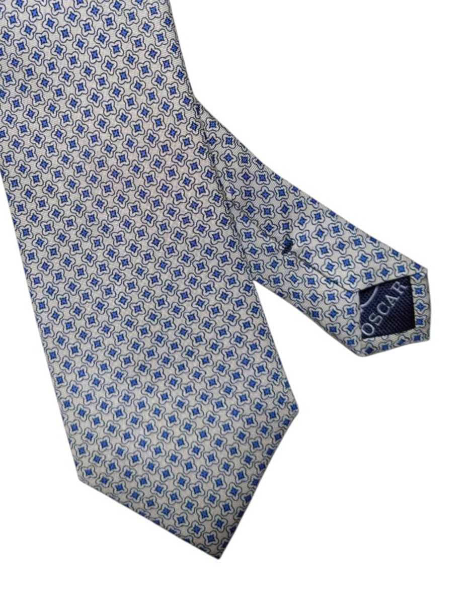 Corbata regular de seda estampado geométrico para hombre 2