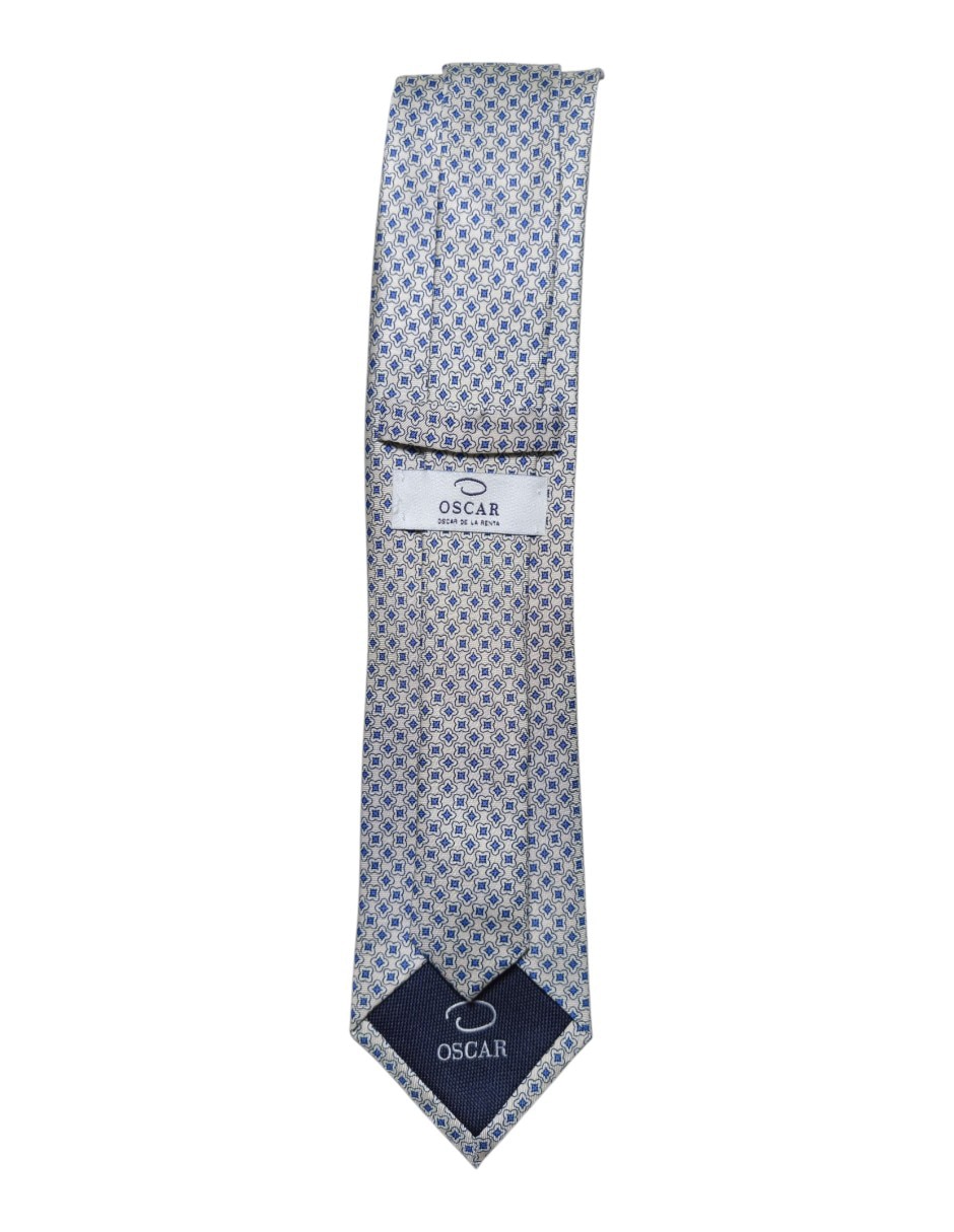 Corbata regular de seda estampado geométrico para hombre 3