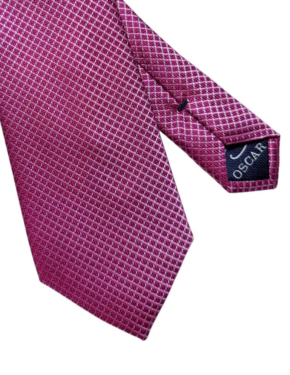 Corbata regular de seda estampada a cuadros para hombre 3