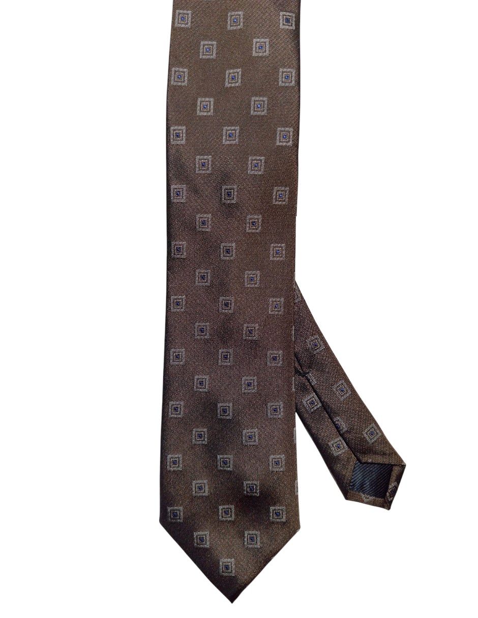 Corbata regular de seda estampado a cuadros para hombre