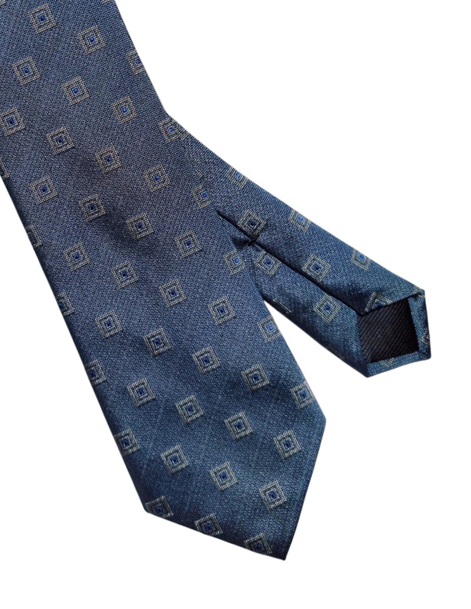Corbata regular de seda estampado a cuadros para hombre 2
