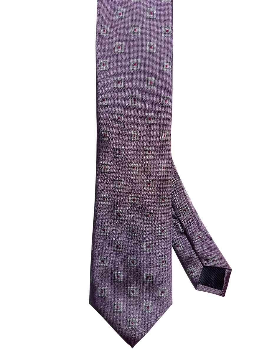 Corbata regular de seda estampado a cuadros para hombre