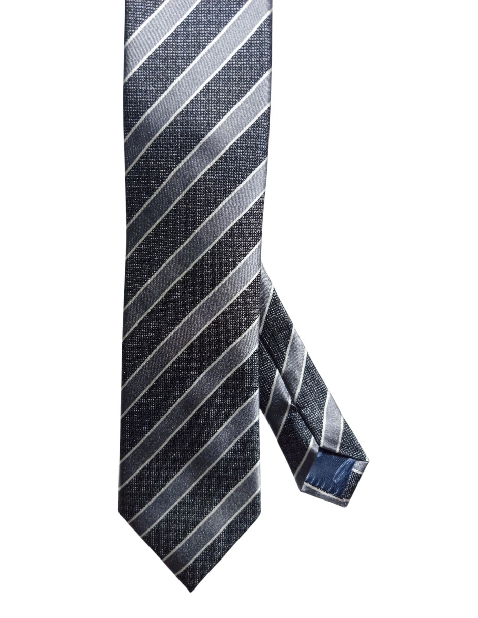 Corbata regular de seda estampado a rayas para hombre