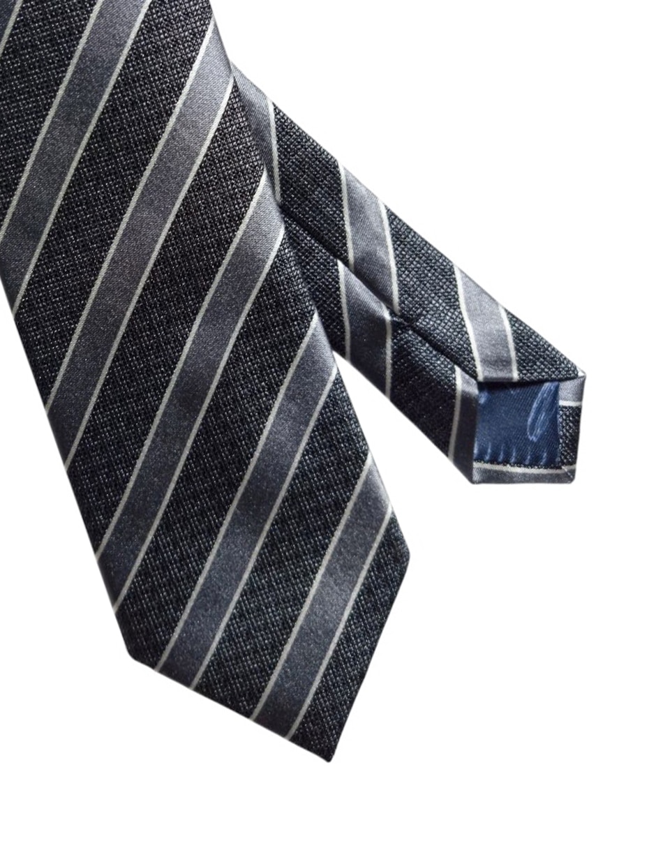 Corbata regular de seda estampado a rayas para hombre 2