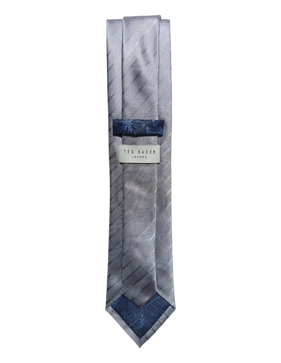 CORBATA TED BAKER LISO REGUL, PLATEADO