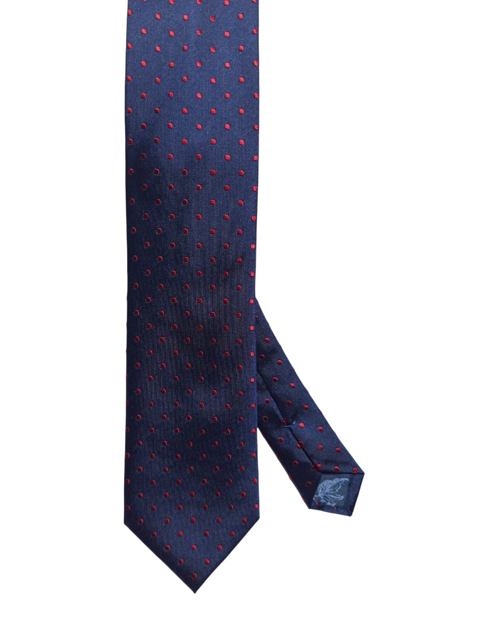 Corbata regular de seda estampado lunares para hombre