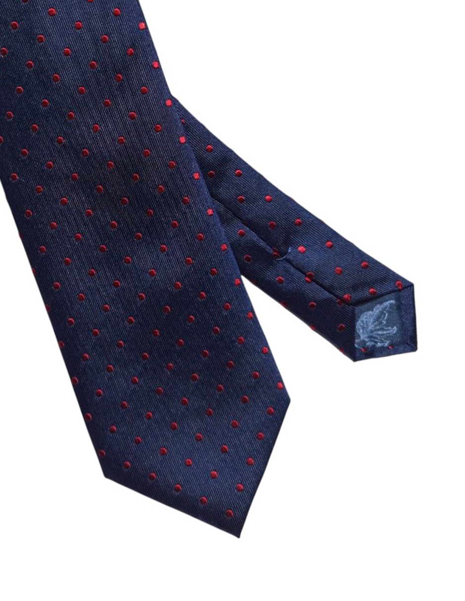 Corbata regular de seda estampado lunares para hombre 2