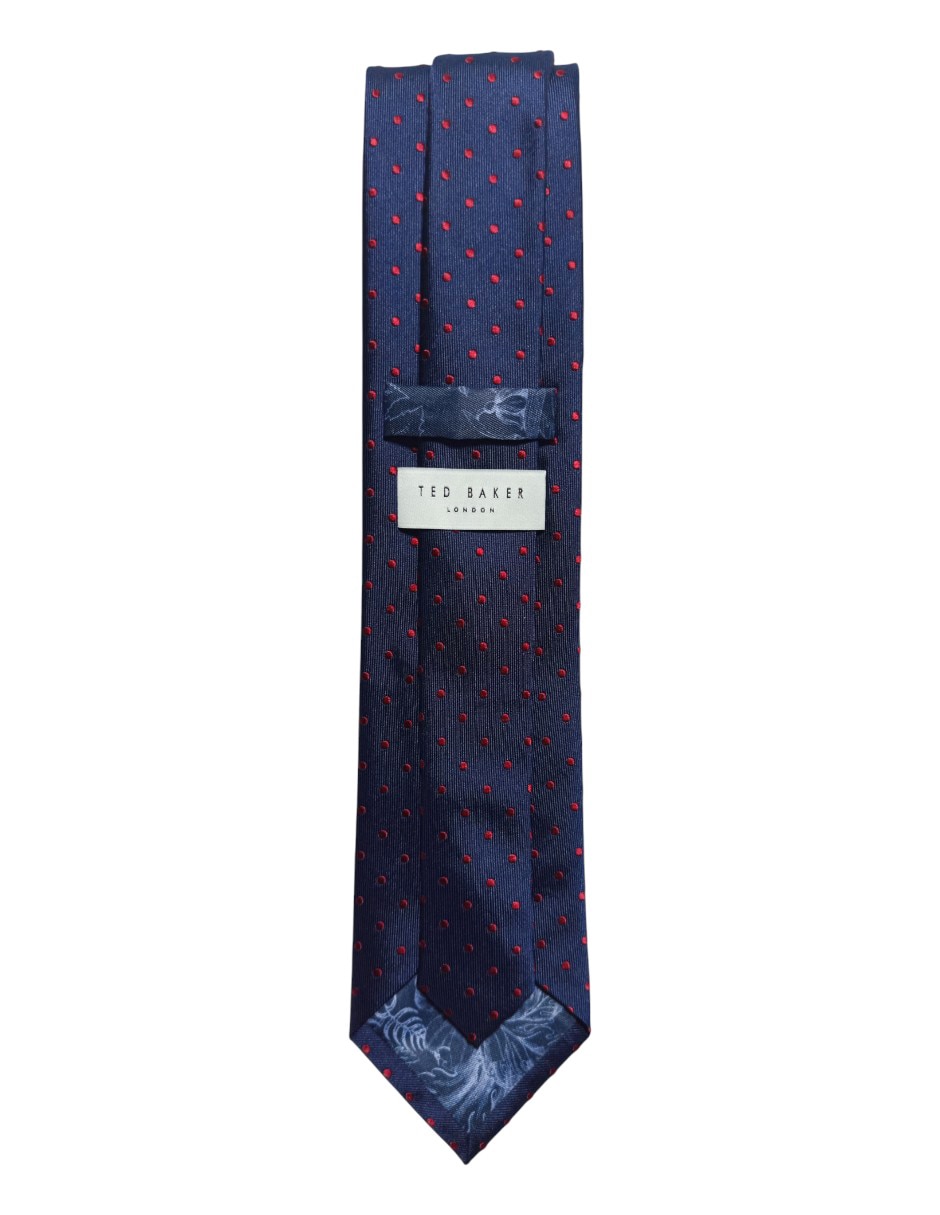 Corbata regular de seda estampado lunares para hombre 3