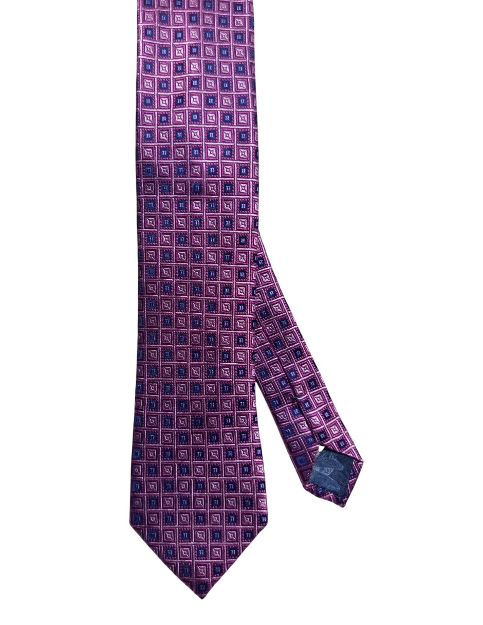 Corbata regular de seda estampado a cuadros para hombre
