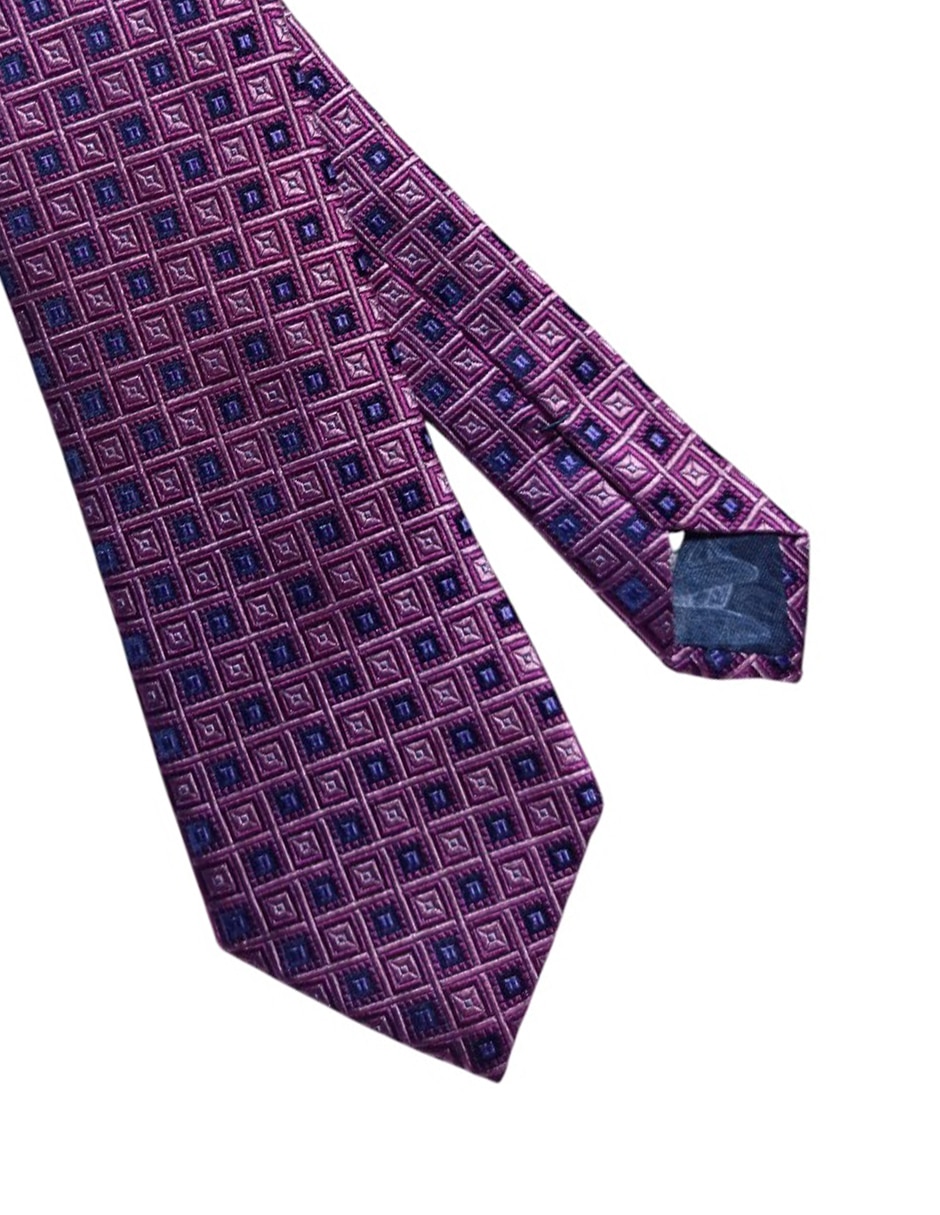 Corbata regular de seda estampado a cuadros para hombre 2