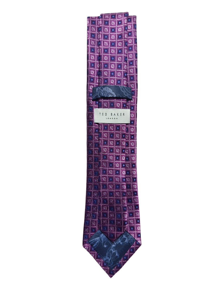 Corbata regular de seda estampado a cuadros para hombre 3