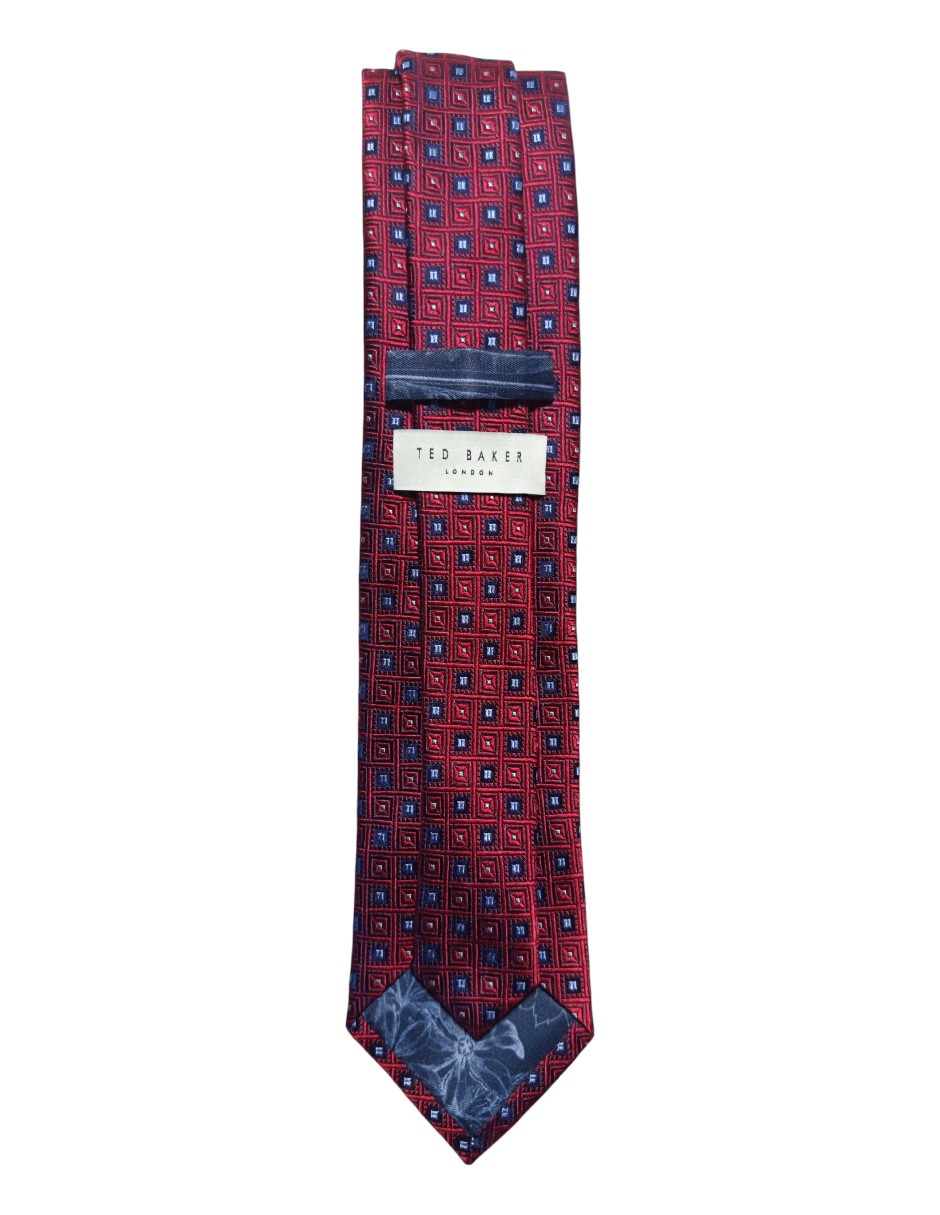 CORBATA TED BAKER A CUADROS REGU, ROJOD