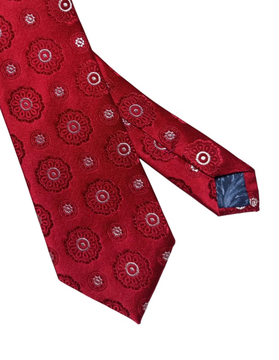 Corbata regular de seda estampado floral para hombre 2