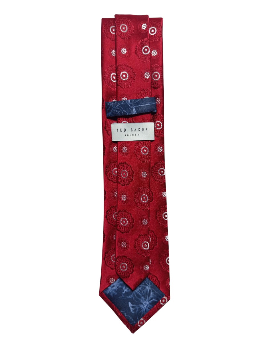 Corbata regular de seda estampado floral para hombre 3