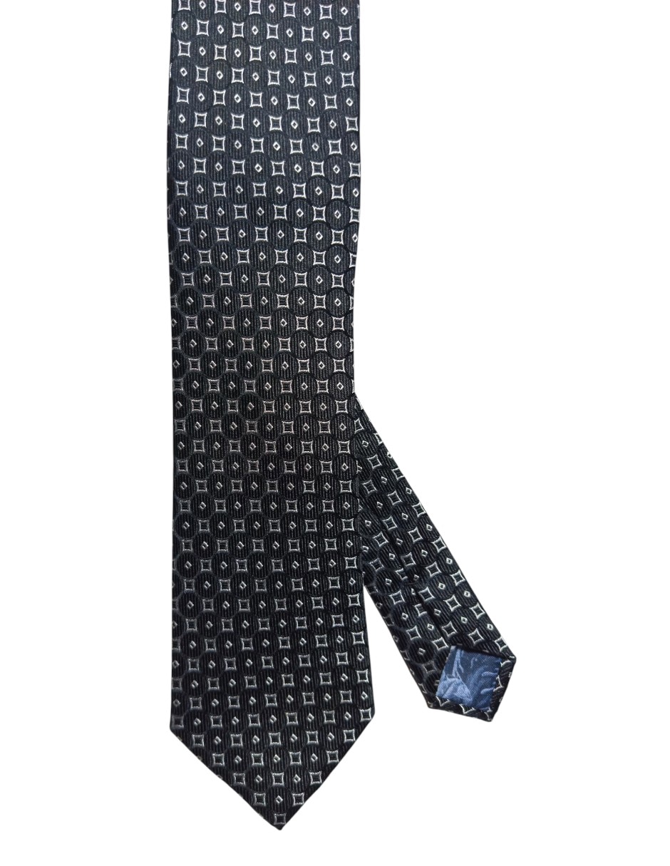 Corbata regular de seda estampado geométrico para hombre Corbata regular de seda estampado geométrico para hombre