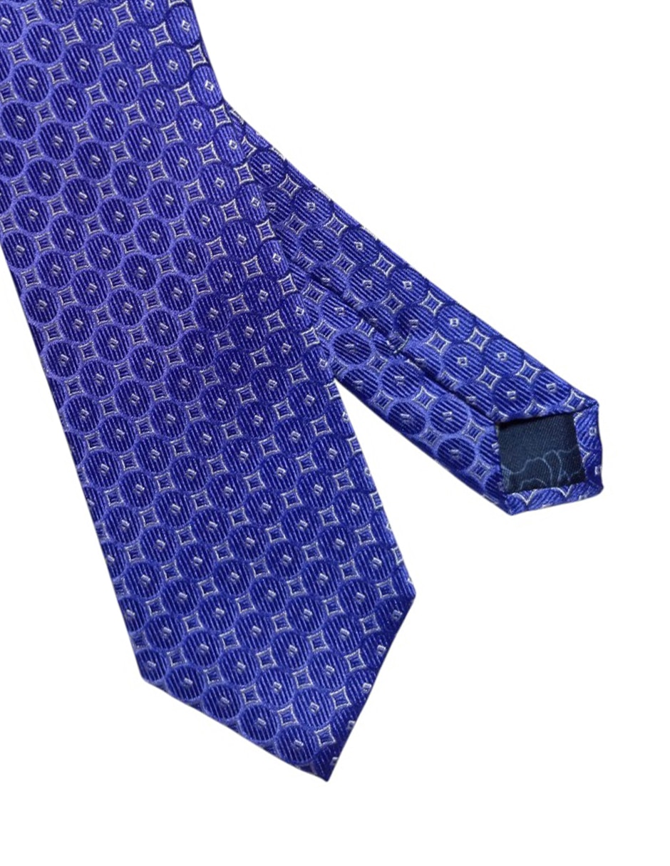 Corbata regular de seda estampado geométrico para hombre 2