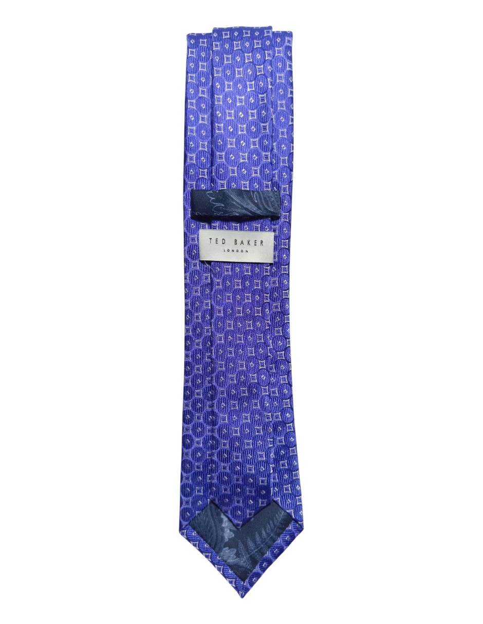 Corbata regular de seda estampado geométrico para hombre 3