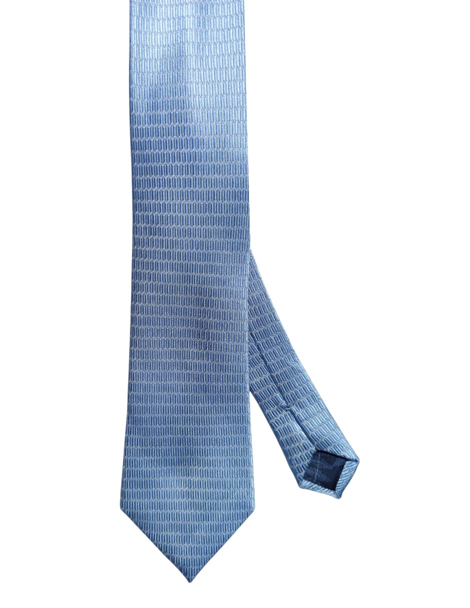 Corbata regular de seda estampado geométrico para hombre