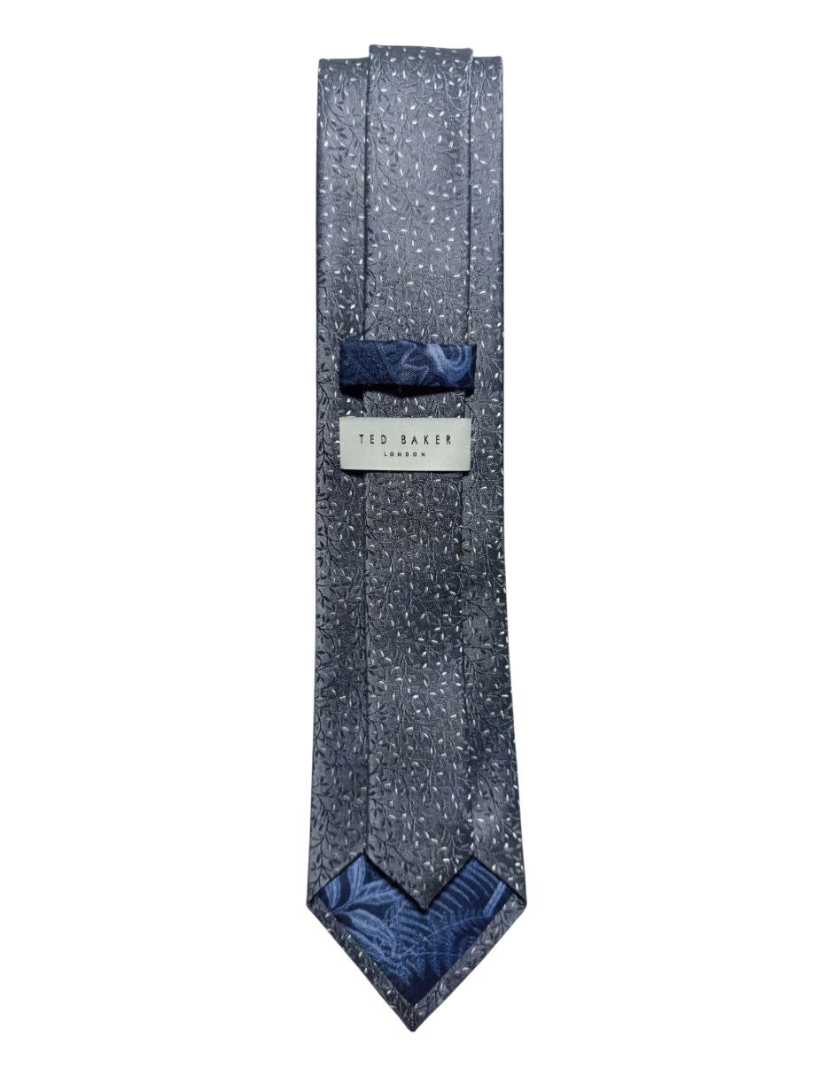 CORBATA TED BAKER FLORAL REGULAR, GRIS