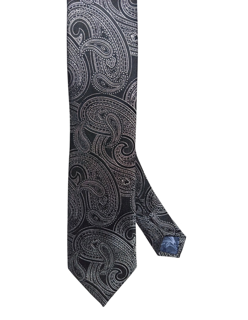 Corbata regular de seda estampado paisley para hombre