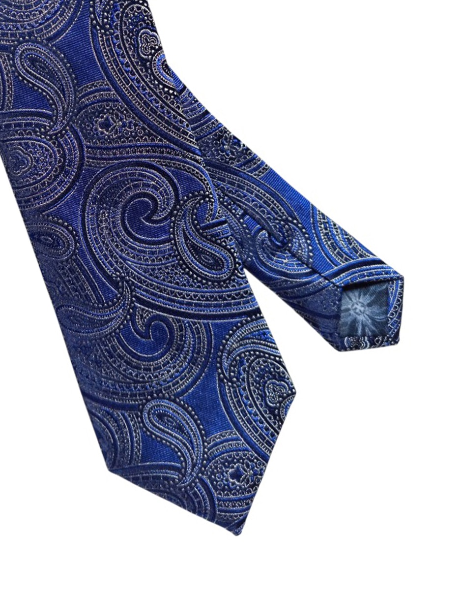 Corbata regular de seda estampado paisley para hombre 2