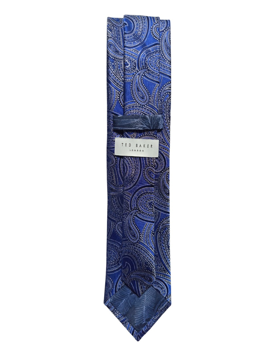 Corbata regular de seda estampado paisley para hombre 3