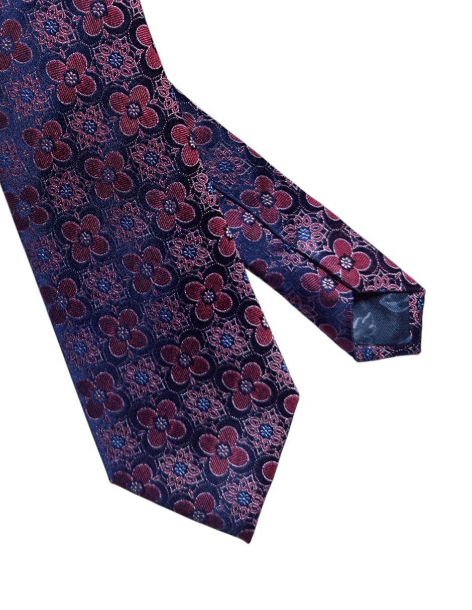 Corbata regular de seda estampado floral para hombre 2