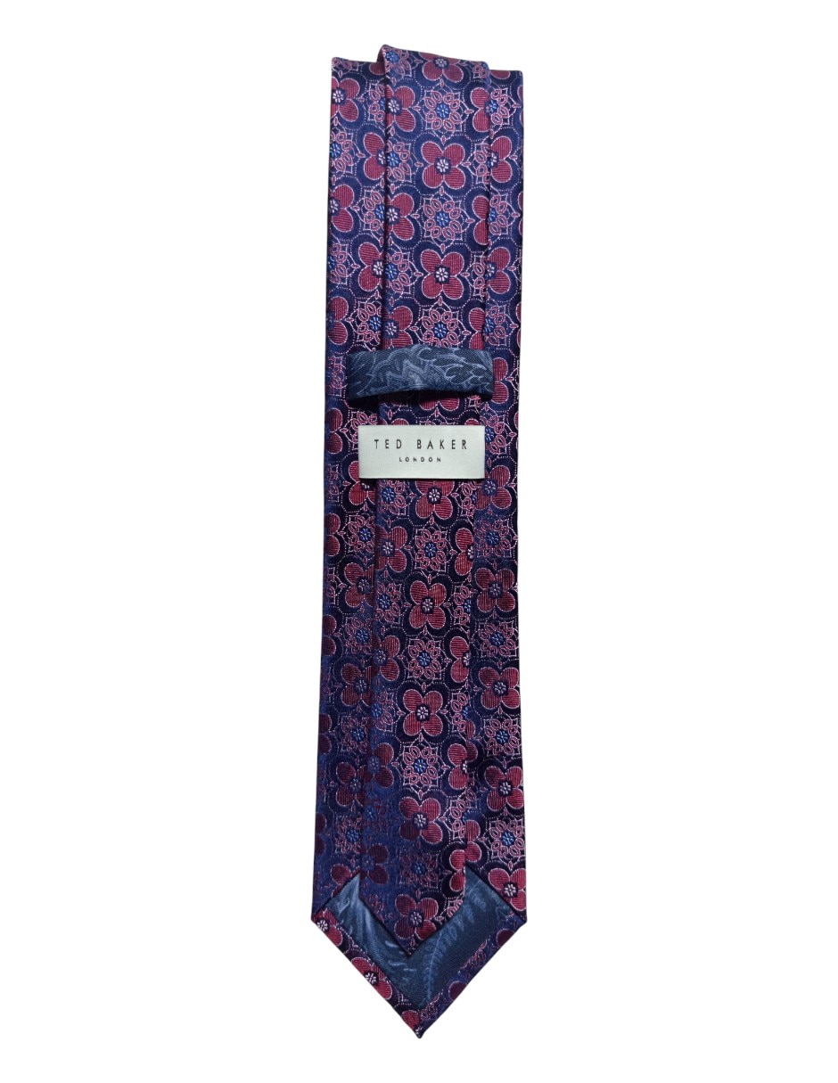 Corbata regular de seda estampado floral para hombre 3