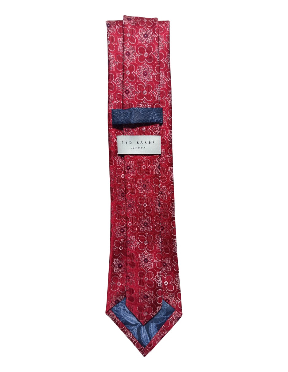 CORBATA TED BAKER FLORAL REGULAR, ROJO