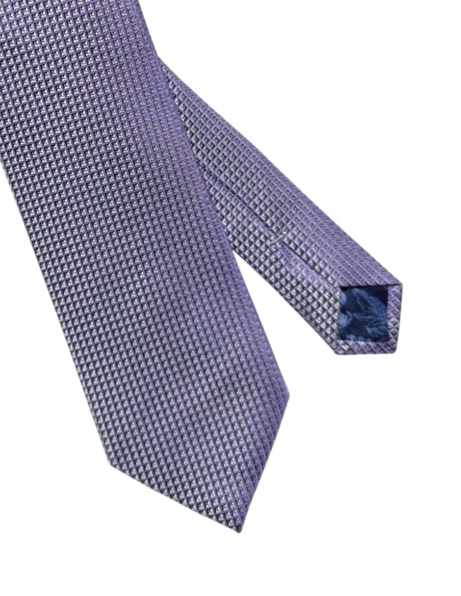 Corbata regular de seda estampado geométrico para hombre 2