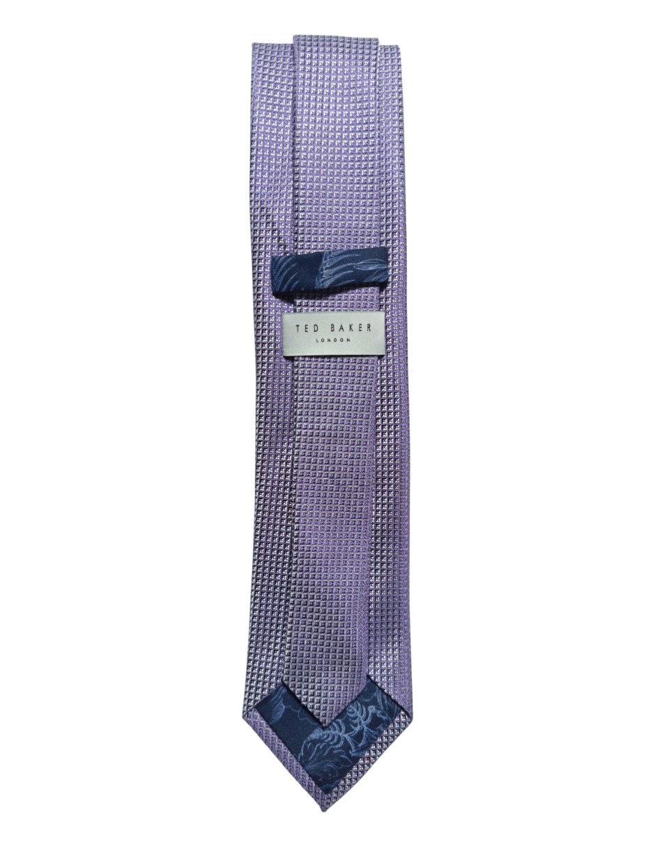 Corbata regular de seda estampado geométrico para hombre 3